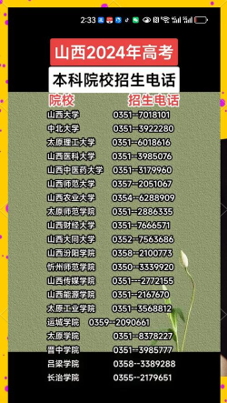 山西二本大学排名