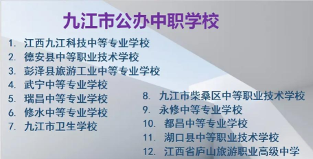 2024年九江初三毕业能读的民办中职中专学校