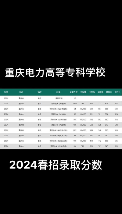重庆电力高等专科学校2024年在山西录取分数线、对应位次