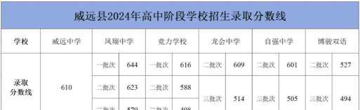 威远县希望职业技术学校2024年录取分数线
