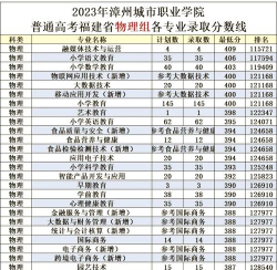 漳州城市职业学院2024年在江西录取分数线、对应位次