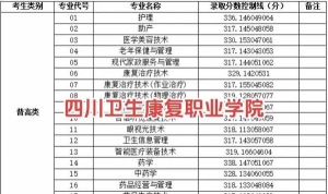 2024年四川卫生康复职业学院在广东录取分数线