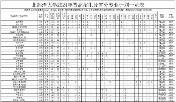 2024年北部湾大学艺术类专业有哪些