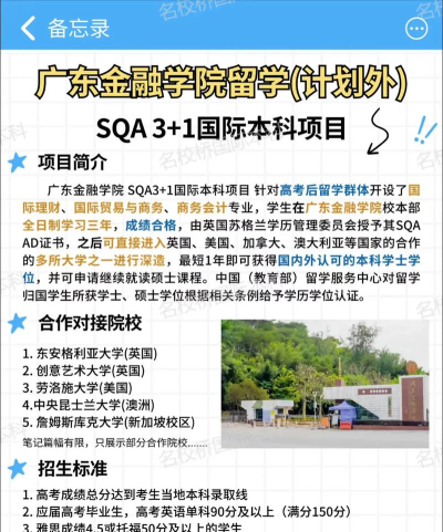 2024广东金融学院3+1国际本科必须出国吗 2024广东金融学院3+1国际本科必须出国吗