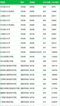 2024公办二本电力大学