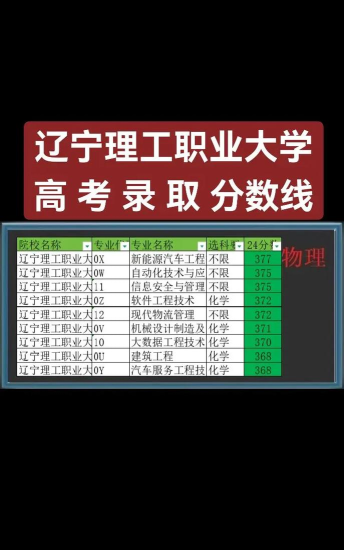 2024辽宁理工职业大学各省录取分数线是多少