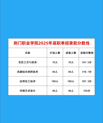 2025荆门职业学院录取分数线是多少
