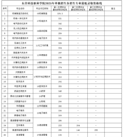 2025东营科技职业学院录取分数线是多少