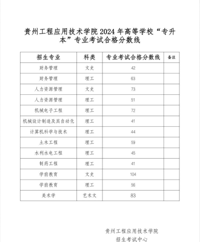 湖南工程学院应用技术学院2024年在贵州各专业录取分数线