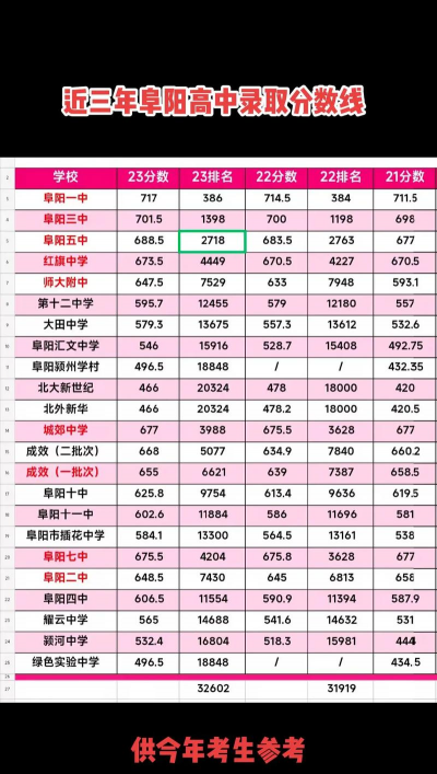 2024年阜阳中考200-300分读什么学校好