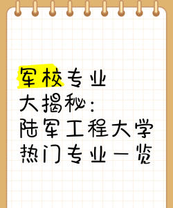 陆军工程大学有哪些热门专业