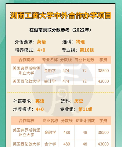 湖南工商大学中外合作办学项目有哪些