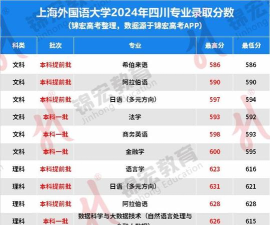 2024四川外国语大学在上海录取分数线