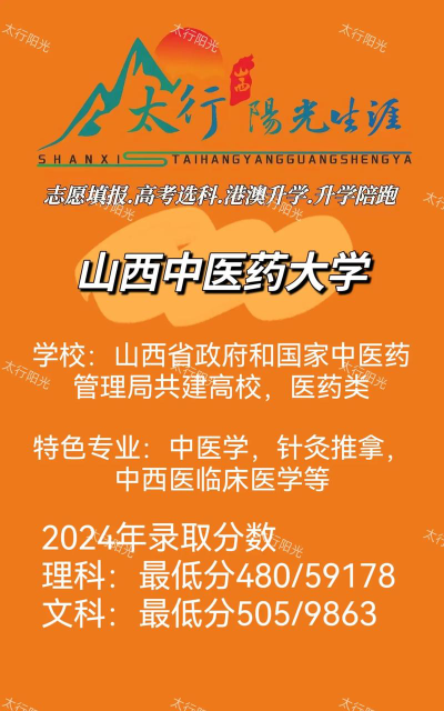 2025艺考生文化课469分能上山西中医药大学吗