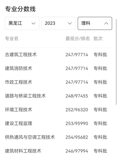 2024黑龙江建筑职业技术学院在重庆录取分数线