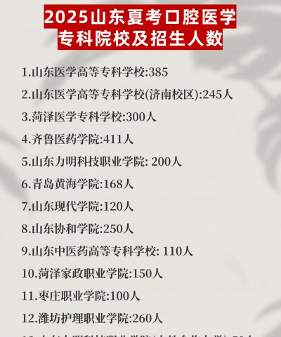 2025年山东读口腔医学专业的中专学校有哪些
