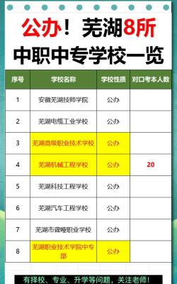 2025芜湖排名前三的公办中专学校名单