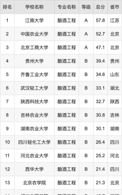 2024酿造专业全国排名