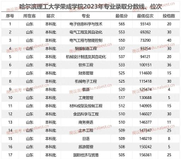 2024哈理工荣城专业排名