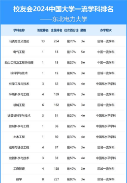 2024年东北电力专业排名