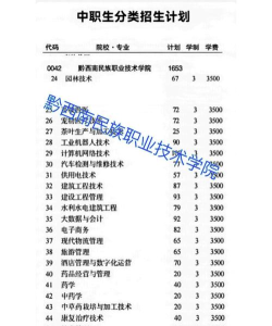 黔西南民族职业技术学院全国各省招生计划