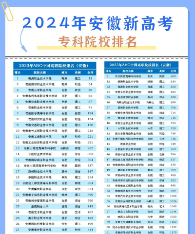 2024年安徽高职专业选择排名