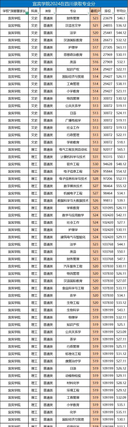 2024年宜宾学院出名专业排名