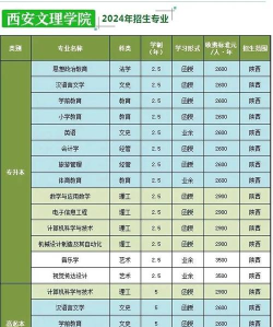 2024年西安文理的专业排名