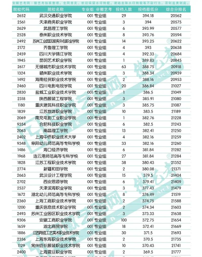 2024年安徽省文化专业排名