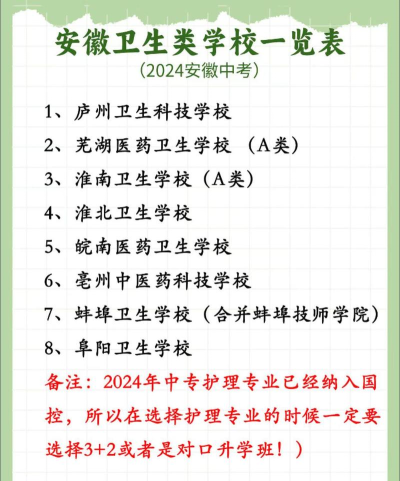 2024安徽卫生类专业排名大学