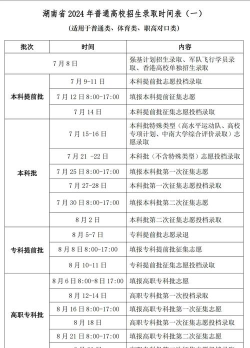 2024湖南各批次志愿填报时间几月几号 2024湖南各批次志愿填报时间几月几号