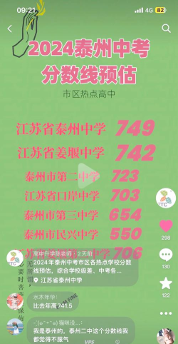 2024年泰州中考300-400分可以读什么学校 2024年泰州中考300-400分可以读什么学校