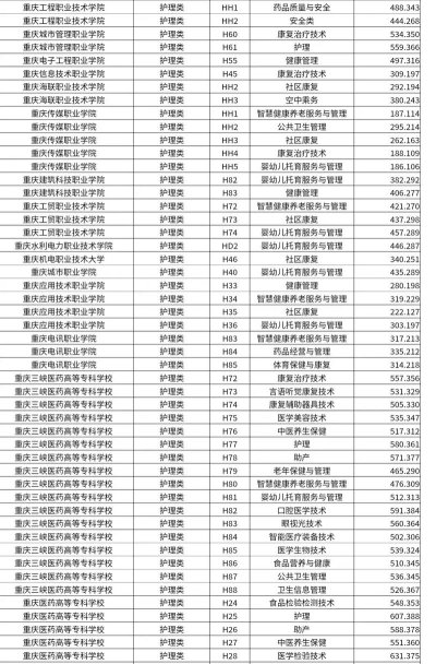 2024重庆护理专业学院排名 2024重庆护理专业学院排名