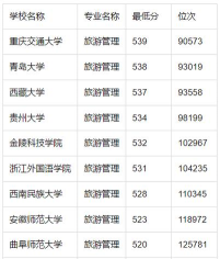 2024全国旅游类专业排名 2024全国旅游类专业排名