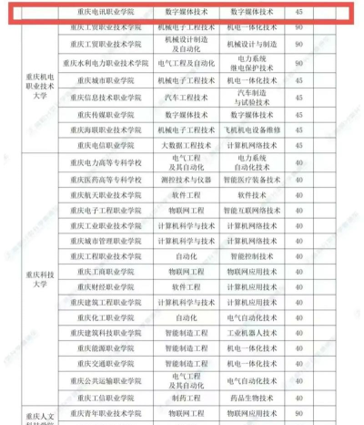 2024重庆专科优势专业排名 2024重庆专科优势专业排名