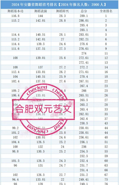 2024年安徽舞蹈专业学院排名 2024年安徽舞蹈专业学院排名
