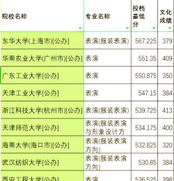 2024年服装表演专业省排名 2024年服装表演专业省排名