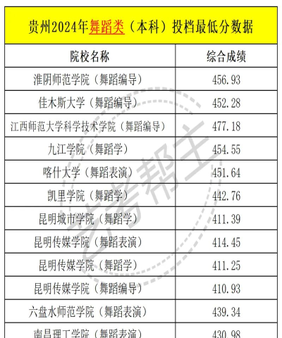 2024年贵州舞蹈专业学院排名 2024年贵州舞蹈专业学院排名