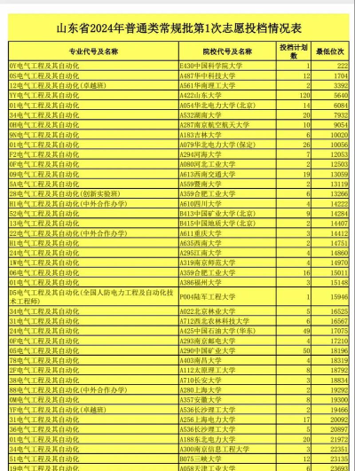 2024年山东电气专业学院排名 2024年山东电气专业学院排名