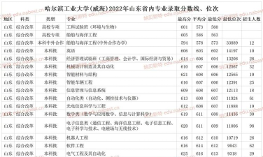 哈尔滨工大威海专业排名 哈尔滨工大威海专业排名