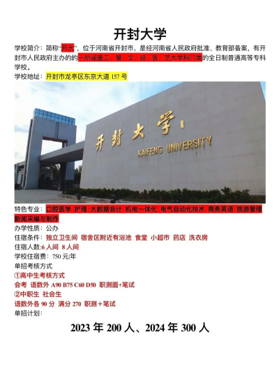 开封单招学校有哪些 开封单招学校有哪些