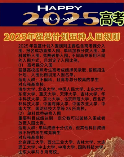 2025哪些人可以报强基计划 2025哪些人可以报强基计划