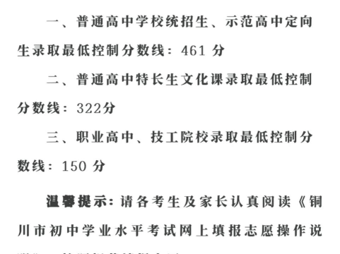 2024年铜川中考250分左右能上什么学校 2024年铜川中考250分左右能上什么学校