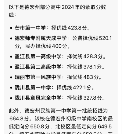 2024年德宏中考300分左右可以读什么学校 2024年德宏中考300分左右可以读什么学校