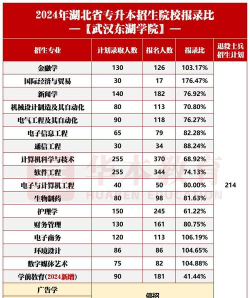 2024东湖学院核心专业排名 2024东湖学院核心专业排名