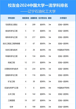 2024年石油及化学专业排名 2024年石油及化学专业排名