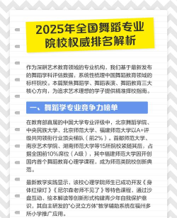2025年舞蹈生专业水平排名 2025年舞蹈生专业水平排名
