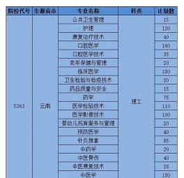 2024年昆明卫生职业学院在广东计划招生人数