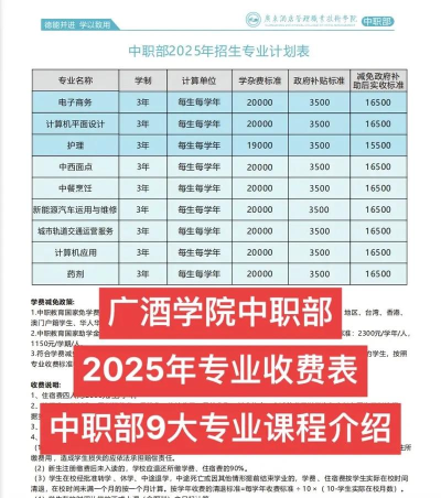 广东酒店管理职业技术学院一年学费多少钱及各专业的收费标准(2025参考）