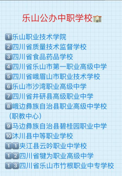 乐山有哪些职业学校初中 乐山有哪些职业学校初中